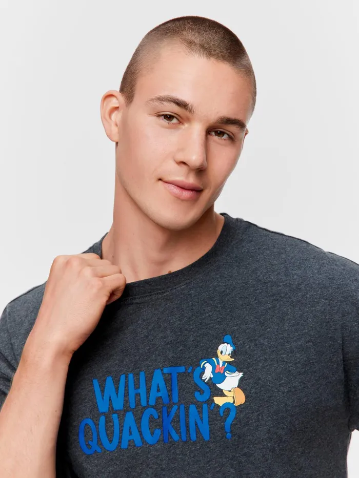 Men Donald Duck Tee Charcoal Peter Alexander Tops