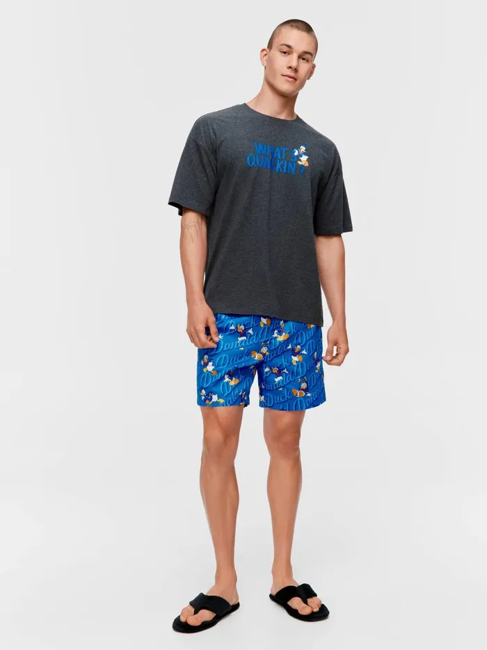 Men Donald Duck Tee Charcoal Peter Alexander Tops