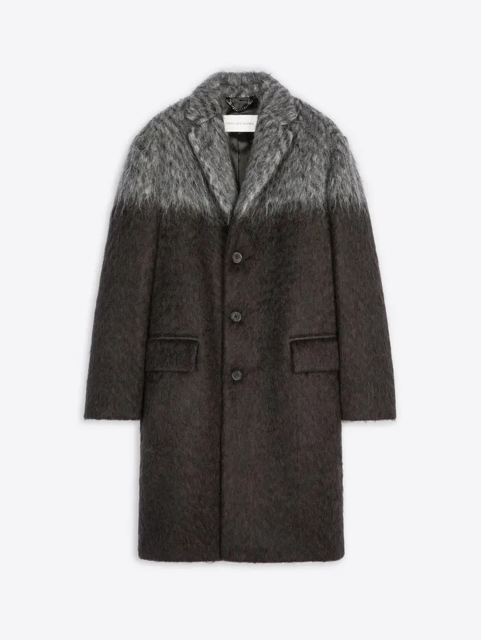 Men Dries Van Noten Coats and Jackets Bicolor Mohair Coat