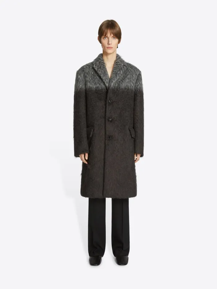 Men Dries Van Noten Coats and Jackets Bicolor Mohair Coat