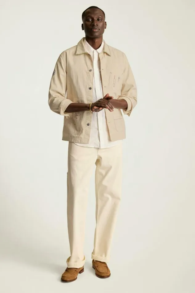 Men Embroidered Beau Chore Jacket Amalfi Picnic Bonobos Overshirts