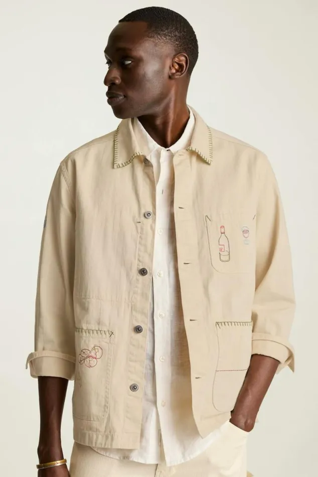 Men Embroidered Beau Chore Jacket Amalfi Picnic Bonobos Overshirts