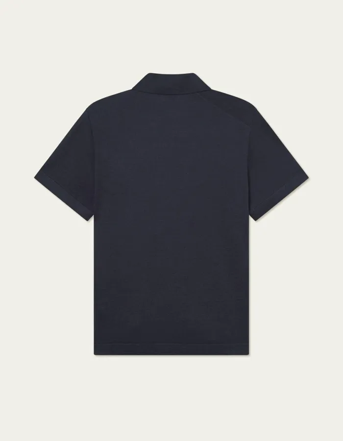 Men Emmanuel Polo Knit 8211 Dark Navy Les Deux Knitwear