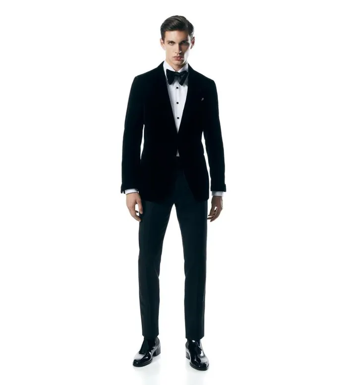 Men Evening Tom Ford Fluid Velvet Shelton Cocktail Jacket Black