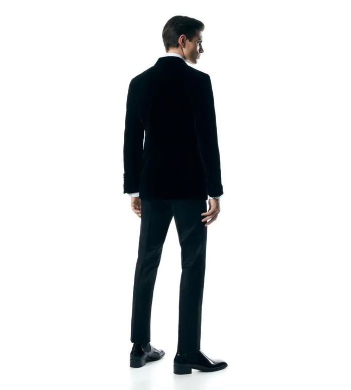 Men Evening Tom Ford Fluid Velvet Shelton Cocktail Jacket Black