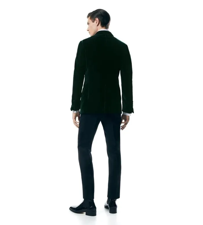 Men Evening Tom Ford Fluid Velvet Shelton Cocktail Jacket Dark Emerald Men Evening Tom Ford Fluid Velvet Shelton Cocktail Jacket Dark Emerald
