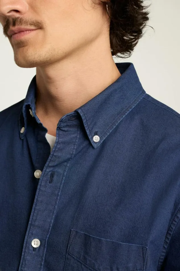 Men Everyday Denim Shirt Blue Rinse Wash Bonobos Casual Shirts