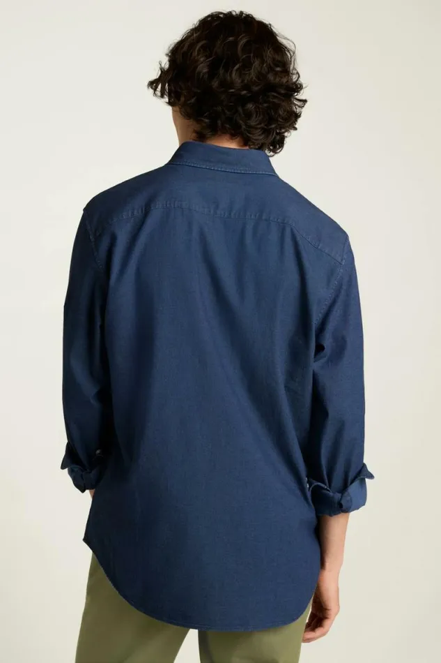 Men Everyday Denim Shirt Blue Rinse Wash Bonobos Casual Shirts