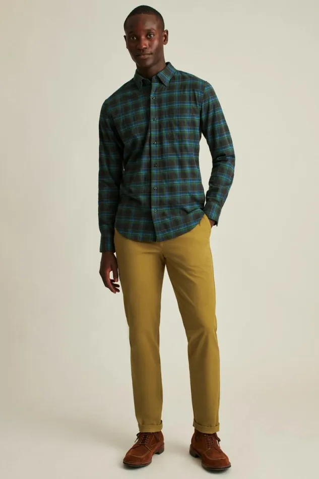 Men Everyday Lightweight Flannel Shirt Buttonwood Plaid Bonobos Overshirts