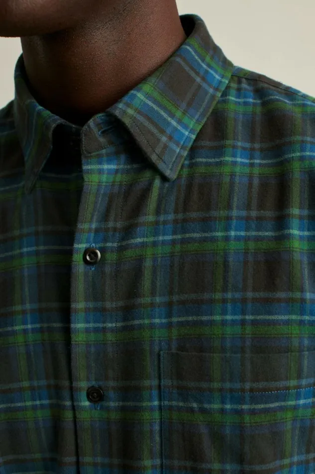 Men Everyday Lightweight Flannel Shirt Buttonwood Plaid Bonobos Overshirts