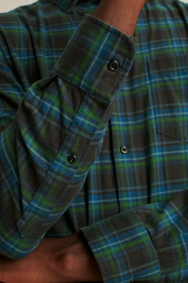 Men Everyday Lightweight Flannel Shirt Buttonwood Plaid Bonobos Overshirts