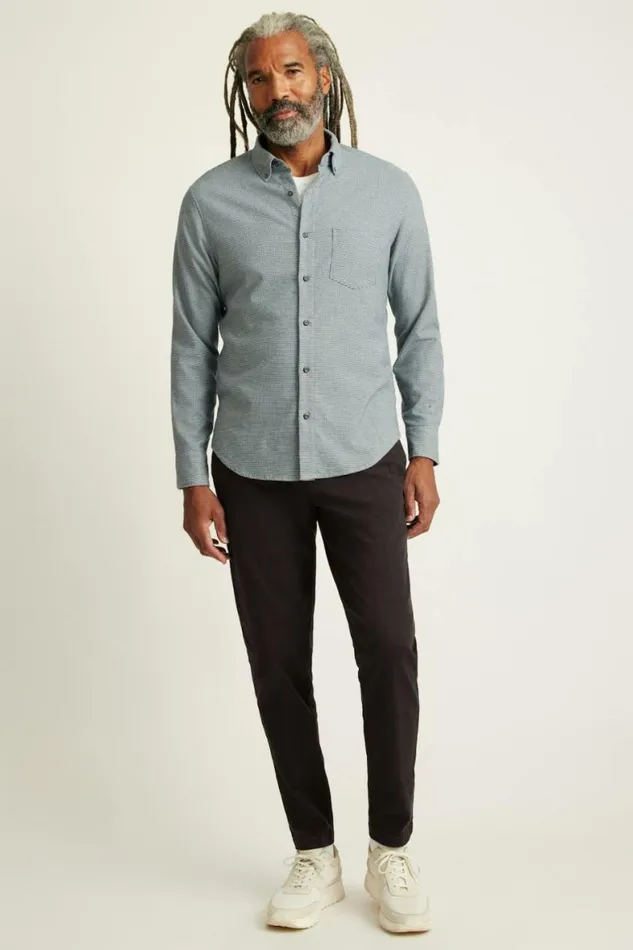 Men Everyday Lightweight Flannel Shirt Navy Grey Houndstooth Bonobos Overshirts