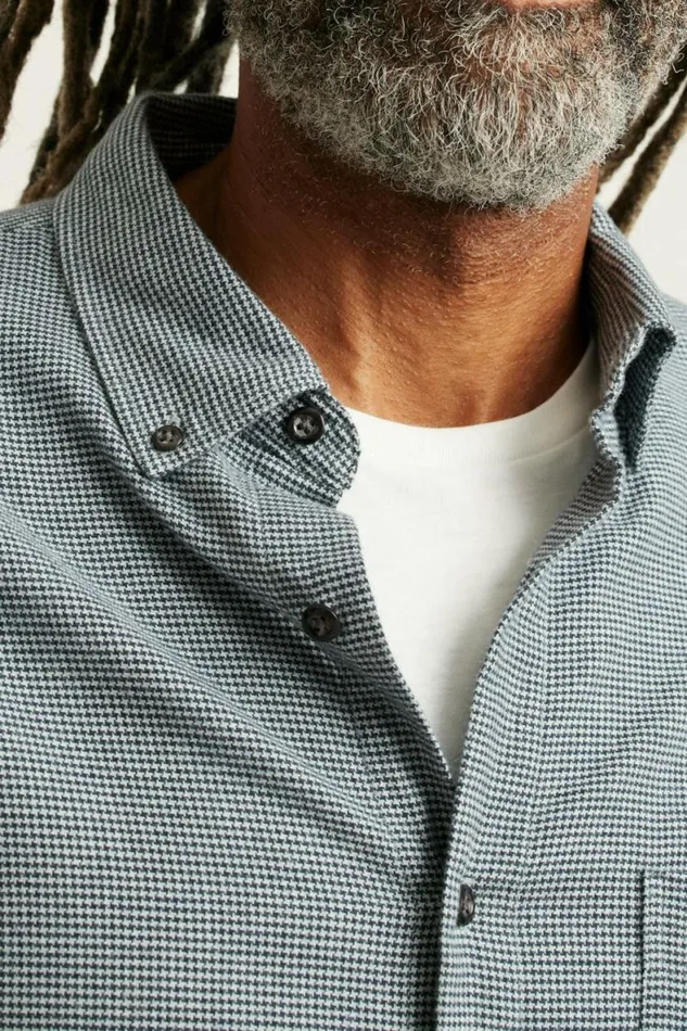 Men Everyday Lightweight Flannel Shirt Navy Grey Houndstooth Bonobos Overshirts