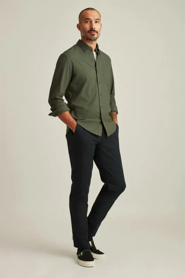 Men Everyday Lightweight Flannel Shirt Olive Houndstooth Bonobos Overshirts