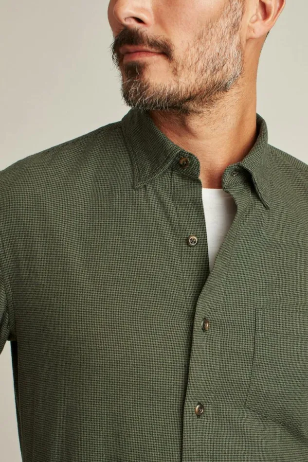 Men Everyday Lightweight Flannel Shirt Olive Houndstooth Bonobos Overshirts