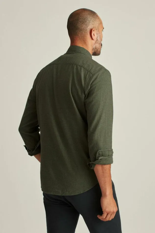Men Everyday Lightweight Flannel Shirt Olive Houndstooth Bonobos Overshirts