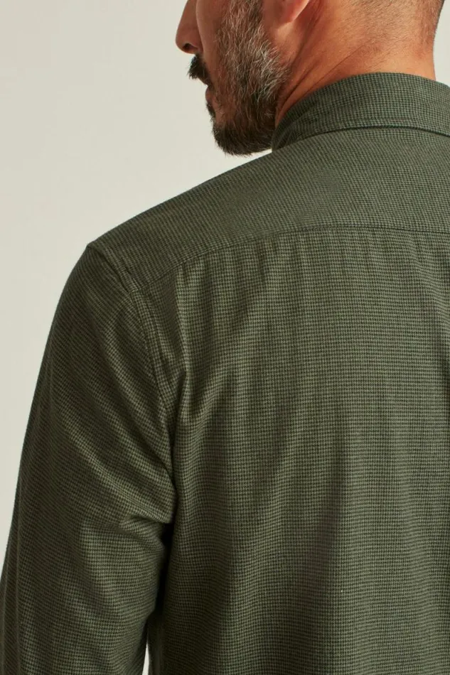 Men Everyday Lightweight Flannel Shirt Olive Houndstooth Bonobos Overshirts