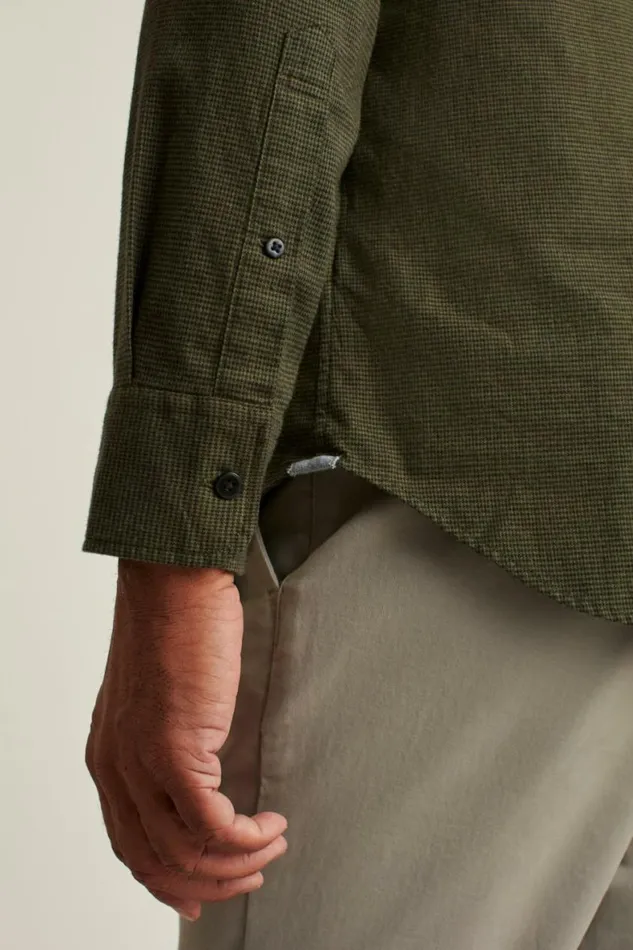 Men Everyday Lightweight Flannel Shirt Olive Houndstooth Bonobos Overshirts