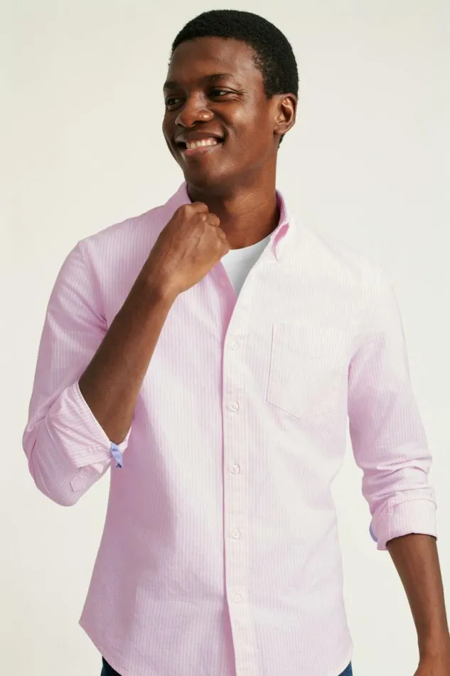 Men Everyday Oxford Shirt Pink Classic Stripe Bonobos Business Casual Shirts