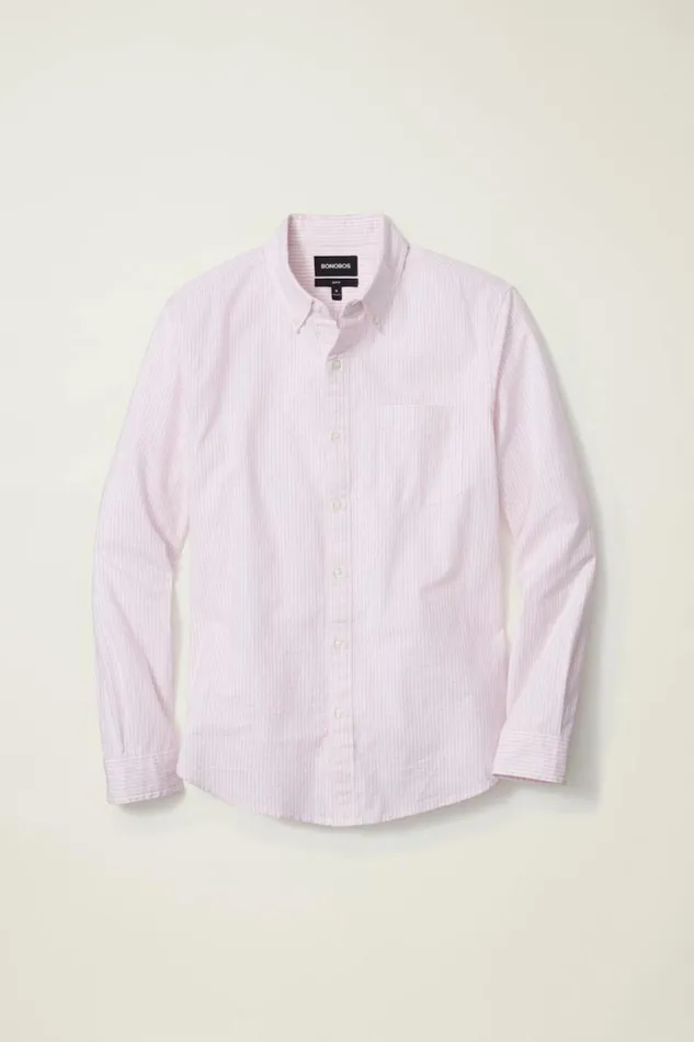 Men Everyday Oxford Shirt Pink Classic Stripe Bonobos Business Casual Shirts
