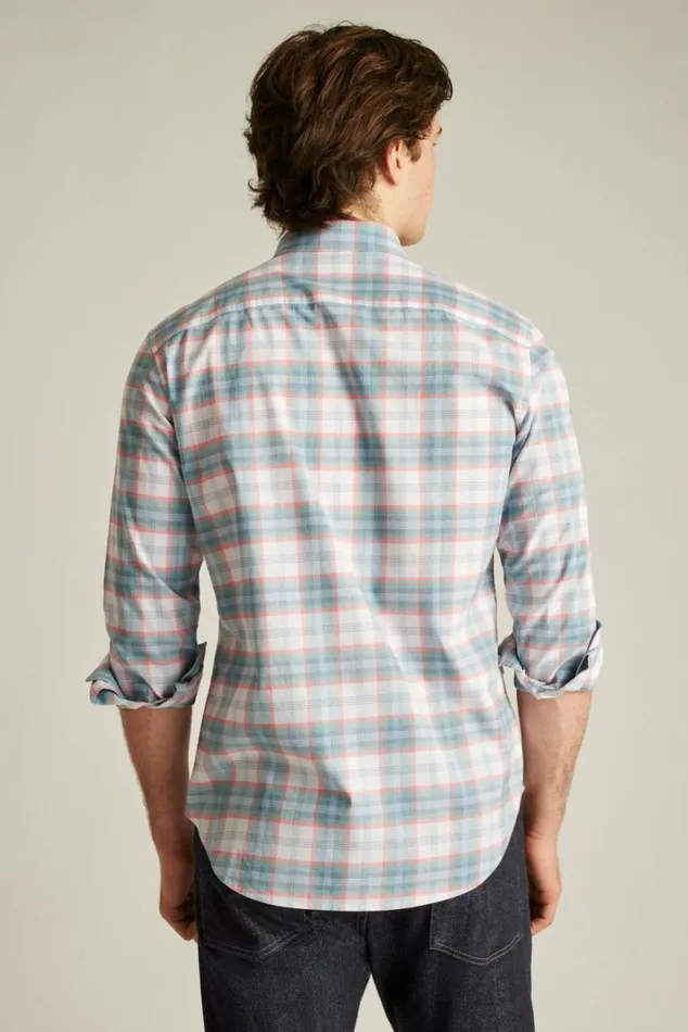 Men Everyday Shirt Mineral Blue Plaid Bonobos Business Casual Shirts