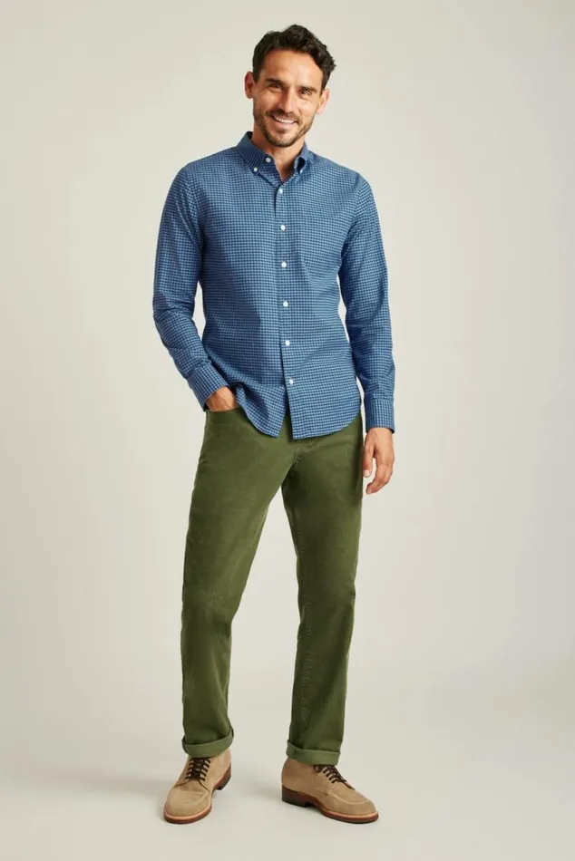 Men Everyday Shirt Navy Sky Gingham Bonobos Business Casual Shirts