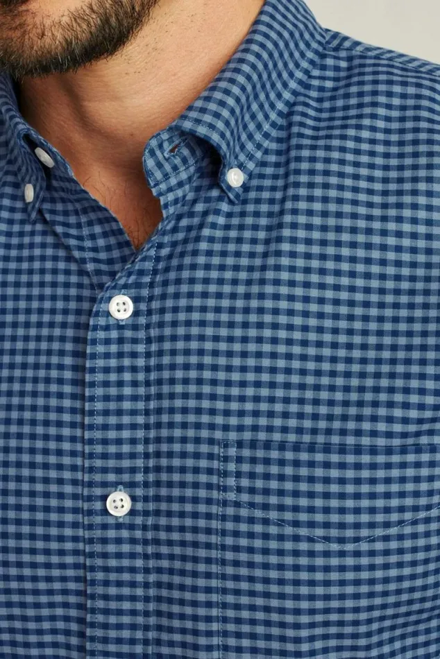 Men Everyday Shirt Navy Sky Gingham Bonobos Business Casual Shirts