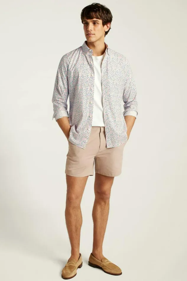 Men Everyday Shirt Rose Blue Peyton Floral Bonobos Business Casual Shirts