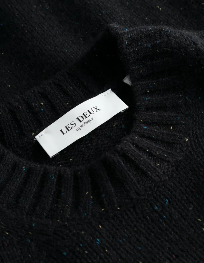 Men Gary Fleck Wool Roundneck 8211 BlackBlack Les Deux Knitwear