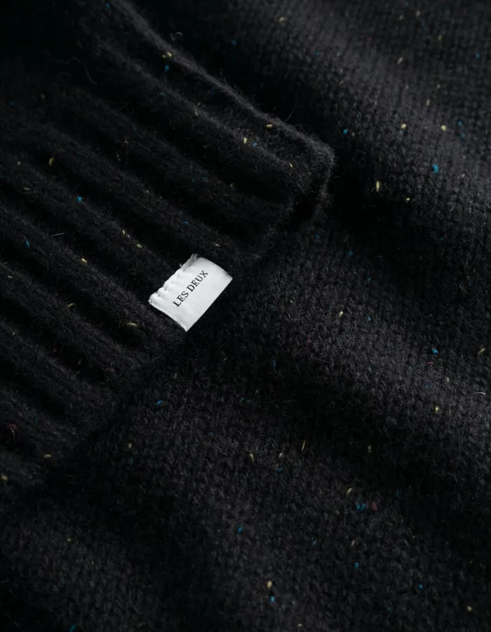 Men Gary Fleck Wool Roundneck 8211 BlackBlack Les Deux Knitwear