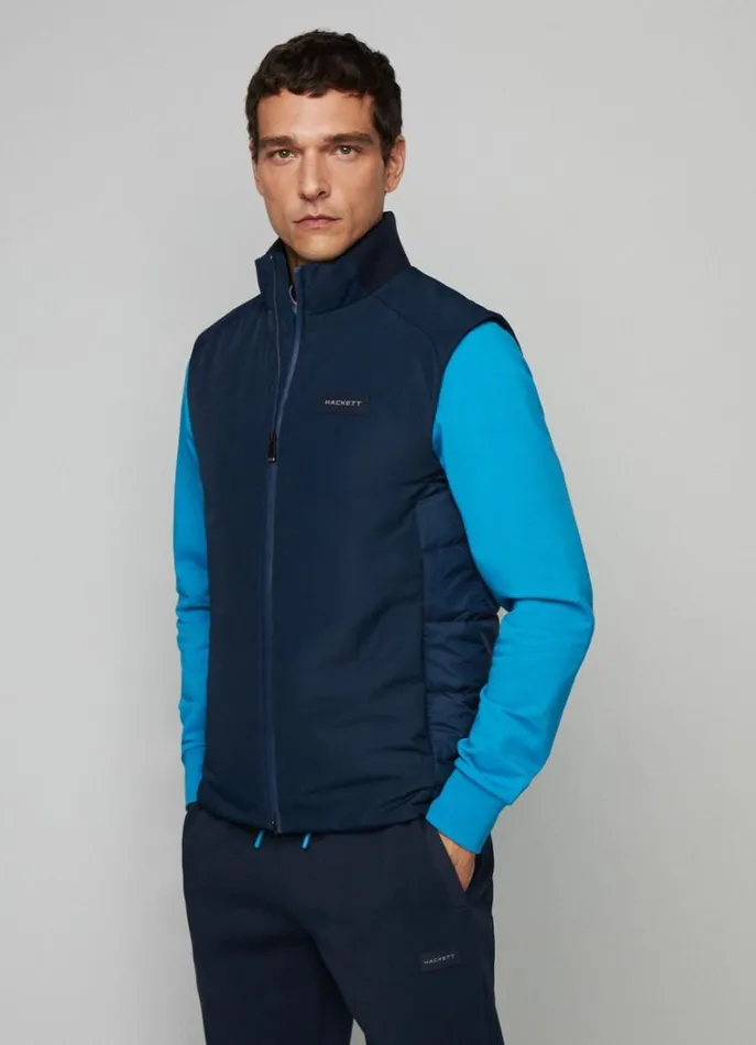 Men Gilets Hackett London Hackett Sport Padded Gilet Navy