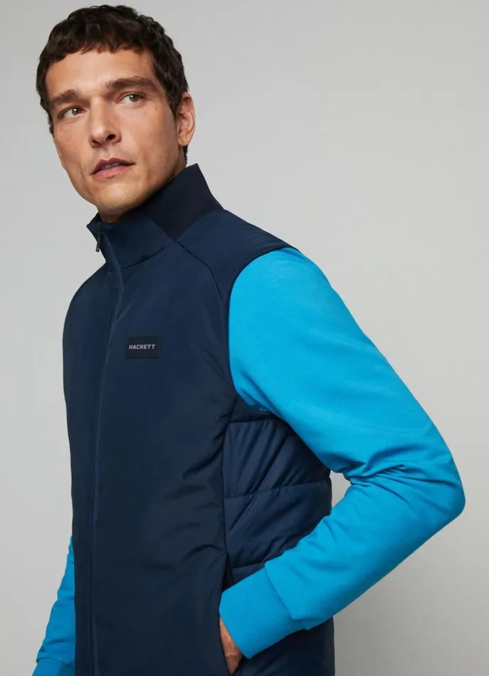 Men Gilets Hackett London Hackett Sport Padded Gilet Navy