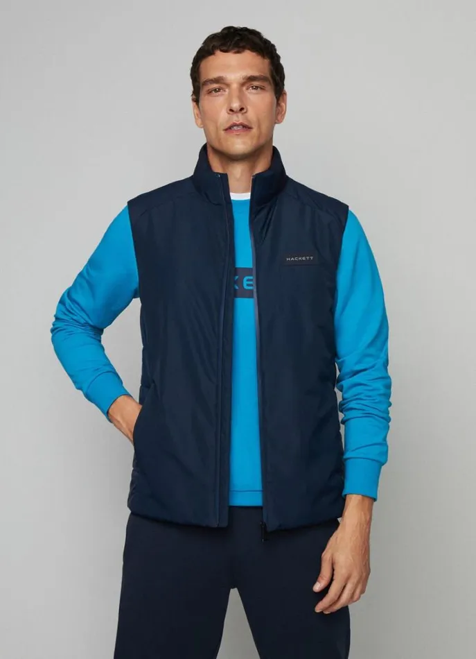 Men Gilets Hackett London Hackett Sport Padded Gilet Navy