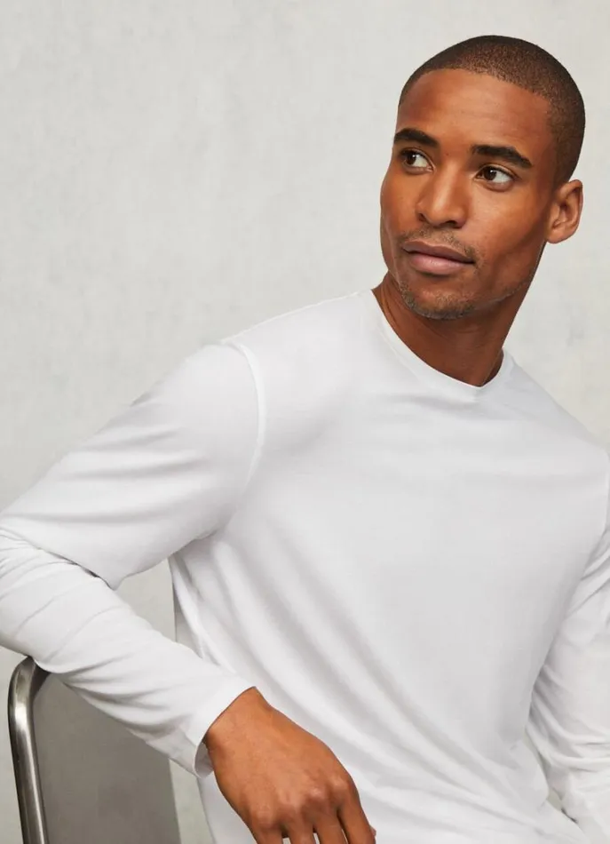 Men Homewear Hackett London Regular Fit Long Sleeve TShirt White