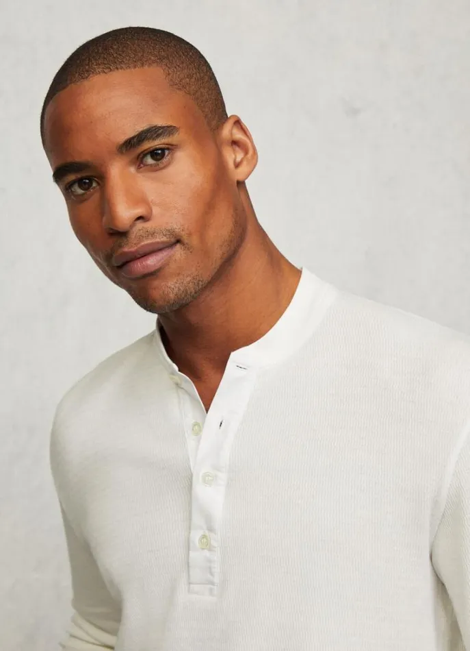 Men Homewear Hackett London Slim Fit Long Sleeve TShirt Off White