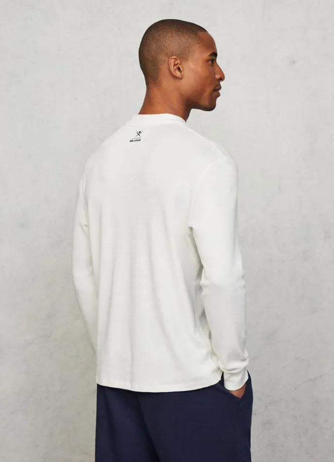 Men Homewear Hackett London Slim Fit Long Sleeve TShirt Off White