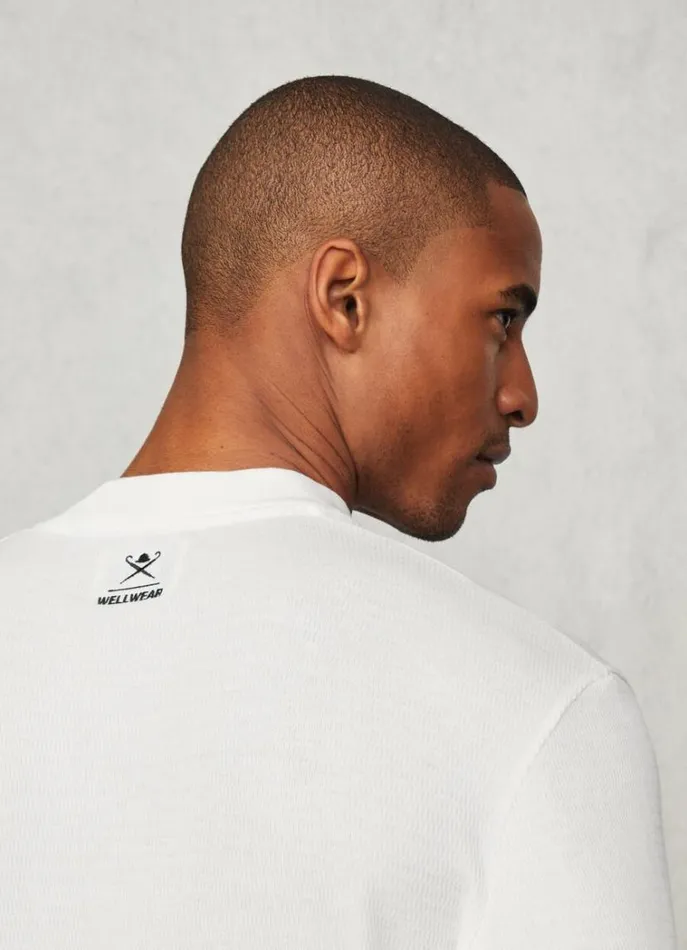 Men Homewear Hackett London Slim Fit Long Sleeve TShirt Off White