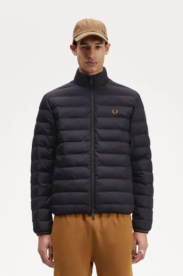 Men Insulated Jacket Navy Fred Perry Coats and Jackets