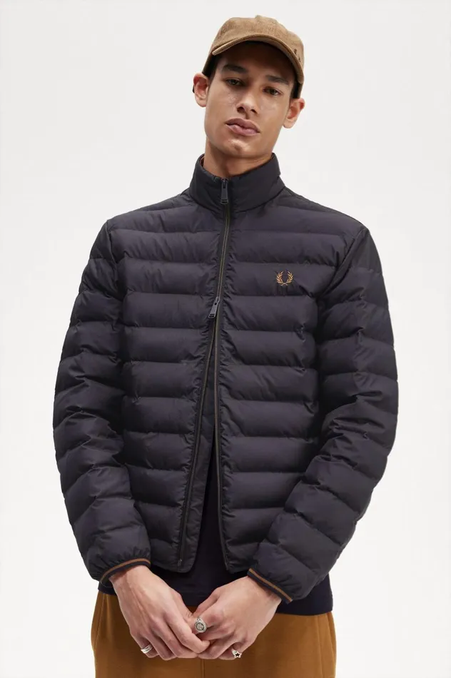 Men Insulated Jacket Navy Fred Perry Coats and Jackets