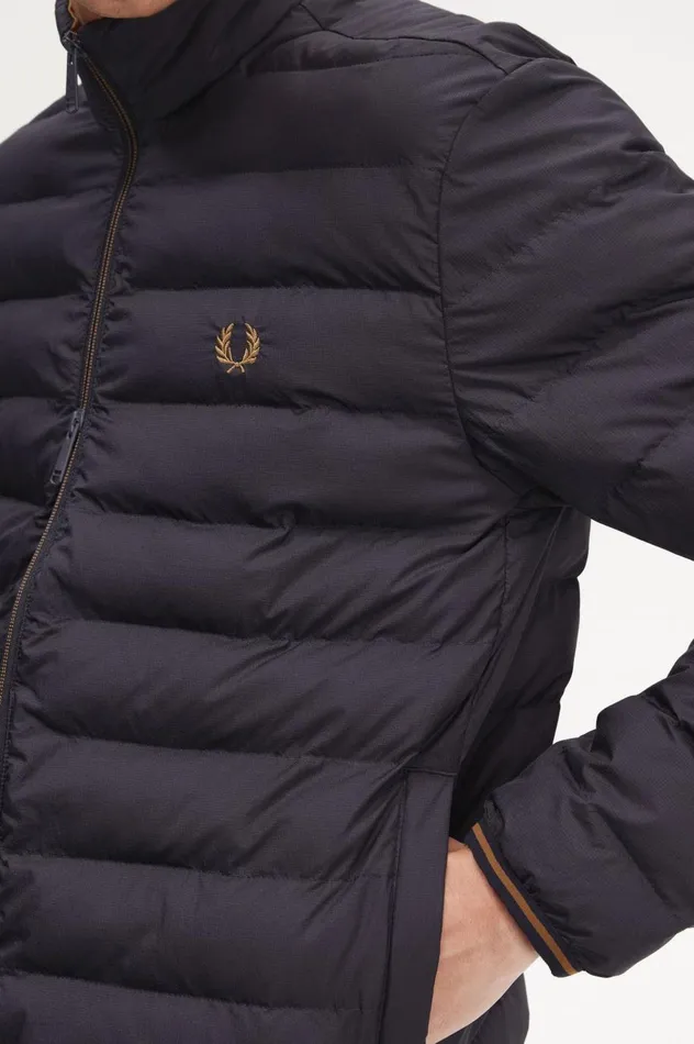Men Insulated Jacket Navy Fred Perry Coats and Jackets