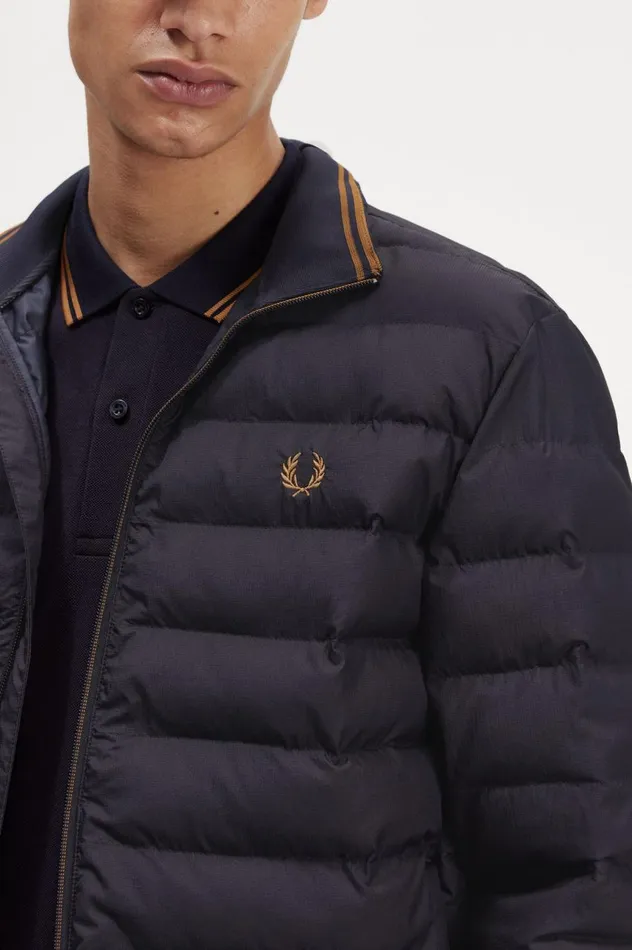 Men Insulated Jacket Navy Fred Perry Coats and Jackets