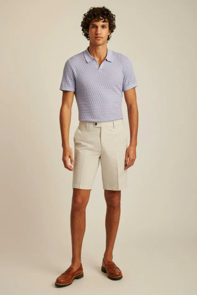 Men Italian Stretch Chino Shorts Khaki And White Seersucker Stripe Bonobos Chino Shorts