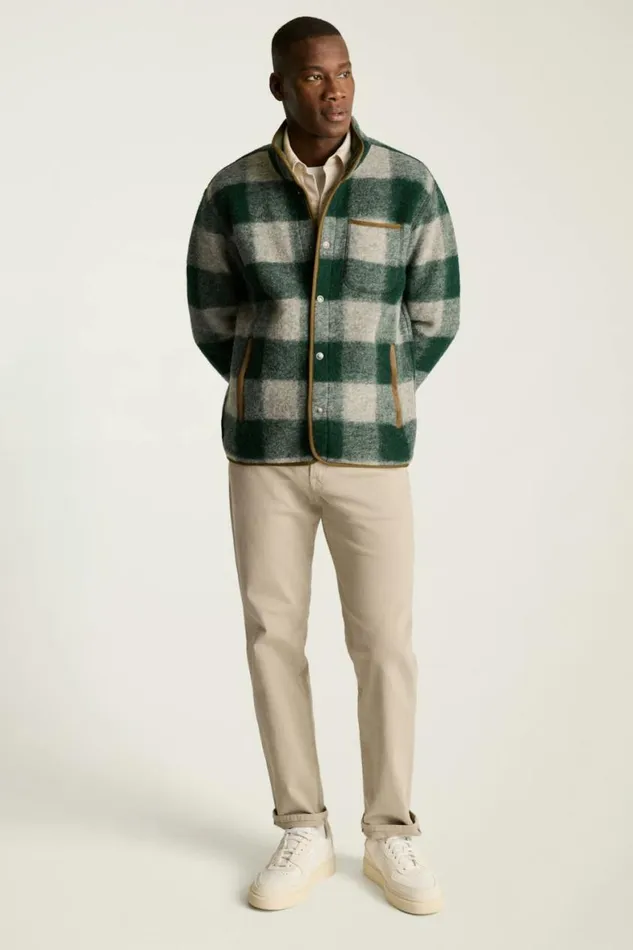 Men Italian Wool Fleece Jacket Ash Pine Buffalo Plaid Bonobos Jackets and Coats Men Italian Wool Fleece Jacket Ash Pine Buffalo Plaid Bonobos Jackets and Coats