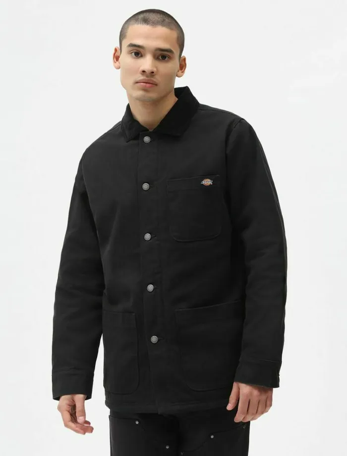 Men Jackets Dickies Duck Canvas Chore Coat Black