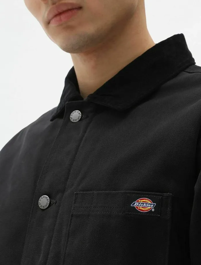 Men Jackets Dickies Duck Canvas Chore Coat Black