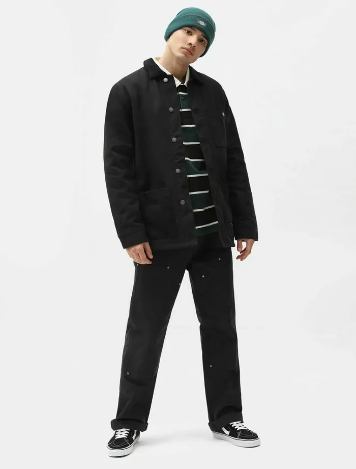 Men Jackets Dickies Duck Canvas Chore Coat Black
