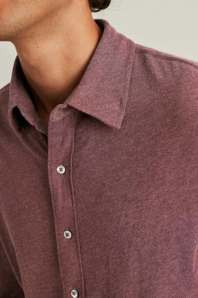Men Jersey Everyday Shirt Heather Burgundy Bonobos Casual Shirts