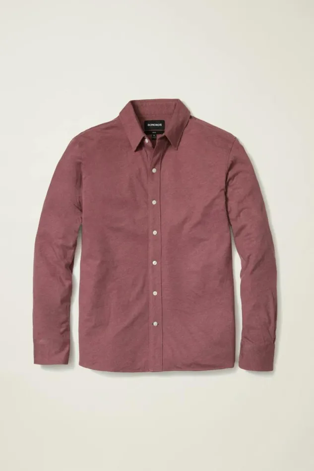Men Jersey Everyday Shirt Heather Burgundy Bonobos Casual Shirts