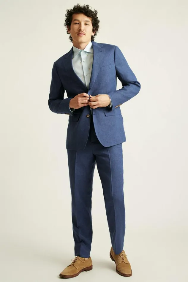 Men Jetsetter Italian Linen Blazer Bright Navy Bonobos Blazers and Sport Coats