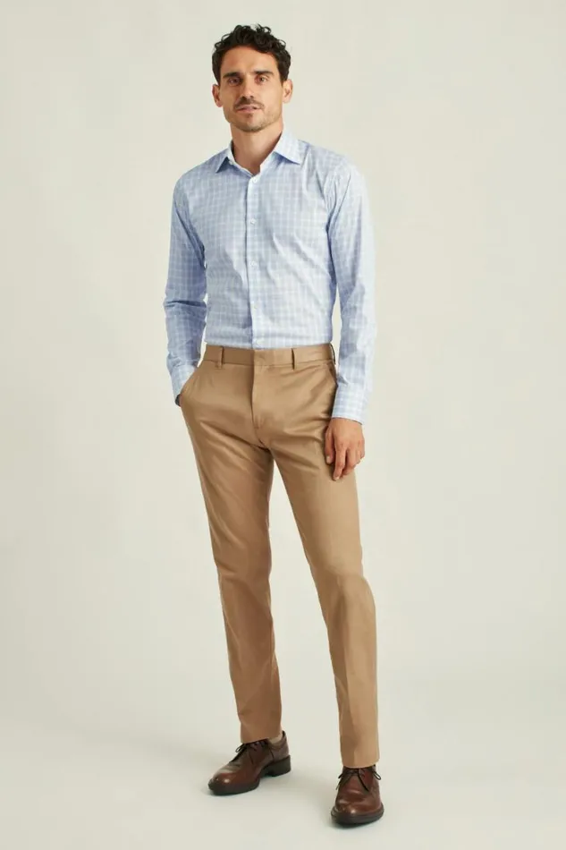 Men Jetsetter Stretch Dress Shirt Blue Myrtle Check Bonobos Business Casual Shirts